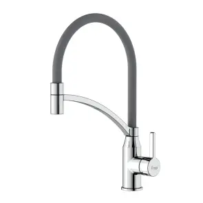 Смеситель Для кухни Frap F4552 с гибким изливом, серый/хром. №1