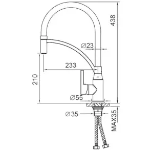 Смеситель Для кухни Frap F4552-6 с гибким изливом, Черный №3