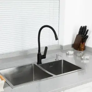 Смеситель Для кухни Frap F4462 с гибким изливом, Черный №2