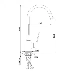 Смеситель Для кухни Frap F4462 с гибким изливом, Черный №3