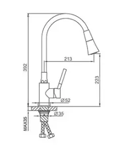 Смеситель Для кухни Frap F4044-8 с гибким изливом, 2 режима, белый/хром. №3