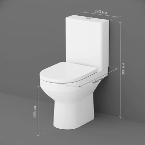 Унітаз-компакт безобідковий FlashClean з сидінням мікроліфт AM.PM C708600SC Spirit 2.0 №8