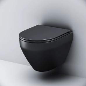Подвесной унитаз FlashClean с сиденьем микролифт, черн мат AM.PM C701700MBSC Spirit V2.0 №4