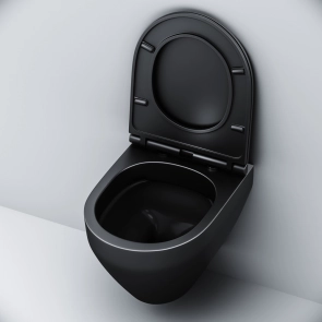 Подвесной унитаз FlashClean с сиденьем микролифт, черн мат AM.PM C701700MBSC Spirit V2.0 №7