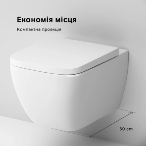 Підвісний унітаз FlashClean з сидінням мікроліфт Square AM.PM C701701SC Spirit 2.0 №8