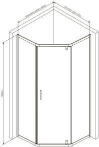 Душевое ограждение 5-corner Pivot 90x90 см, без поддона AM.PM W90UG-405-090MT Gem №9