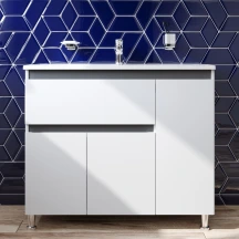 Тумба з раковиною з кошиком для білизни, на підлогу, 100 см, права AM.PM M85-FSR10036-WC10036WG38 X-Joy