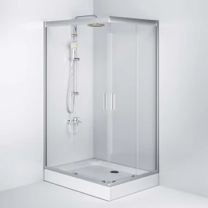 Twin slide душ огражд прямоуг 120x90, профиль мат хром, стекло прозра AM.PM W90UG-404-120290-MT Gem №1