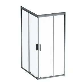 Twin Slide 120x80. Душевое ограждение,120x90, профиль Черный мат., стекло про AM.PM W90UG-404-120290-BT Gem №4