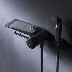 Змішувач TouchReel, що монтується в стіну з гігієнічним душем та полицею AM.PM F0H85A822 X-Joy №1