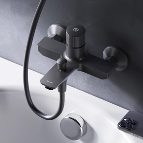 Змішувач для ванни та душу TouchReel, чорний AM.PM F85A10522 X-Joy №1