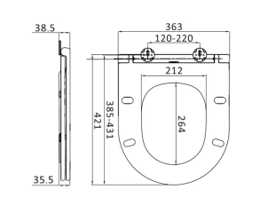 Сидіння для унітазу з мікроліфтом, швидкознімне slim AM.PM C707857WH Spirit 2.0 №4