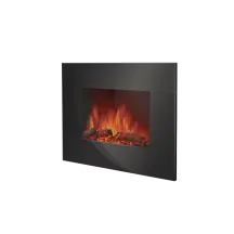 Электрический настенный камин Electrolux EFP/W-1100ULS с обогревом, прямым стеклом, реалистичным эффектом пламени, звуком, дровами и белым камнем