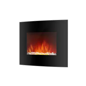 Электрокамин настенный Electrolux EFP/W-1150URLS с обогревом, полукруглым стеклом, реалистичным эффектом пламени, со звуком, дровами и белыми камнями №2