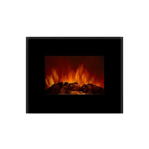 Электрокамин настенный Electrolux EFP/W-1150URLS с обогревом, полукруглым стеклом, реалистичным эффектом пламени, со звуком, дровами и белыми камнями №4