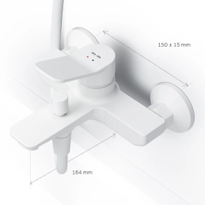 Смеситель Для ванны и душа, белый AM.PM F85A10033 X-Joy №8