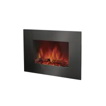 Электрокамин настенный Electrolux EFP/W-1250ULS с обогревом, прямым стеклом, реалистичным эффектом пламени, со звуком, дровами и белыми камнями