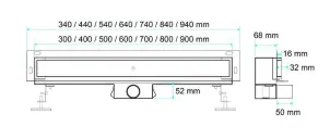 Трап стенной сливной из нержавеющей стали Fala BRICK 70X4X5 см №9