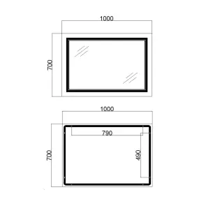 Зеркало настенное (CA1) 1000×700 мм, прямоугольное, с LED-подсветкой Touch, антизапотеванием, диммером, рег. темп. цвета (3000-6500K) Cardinal Qtap №2