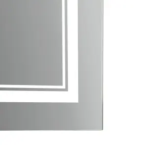 Зеркало настенное (CA1) 1000×700 мм, прямоугольное, с LED-подсветкой Touch, антизапотеванием, диммером, рег. темп. цвета (3000-6500K) Cardinal Qtap №9