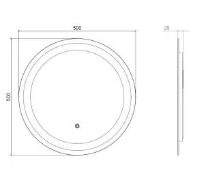 LED 3 Дзеркало 50 піскоструй ( Кругле ) №3