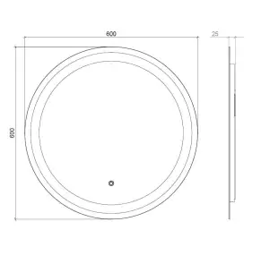 LED 3 Дзеркало 60 піскоструй ( Кругле ) №4