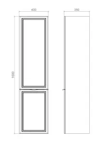 Комплект Тумба+Зеркало+Пенал:MIRATER Эстель Тумба подвесная с умывальником Родео 60, черная+зеркало 60х80 черное+Пенал подвесной 40х35, с корзиной правосторонний черный №7