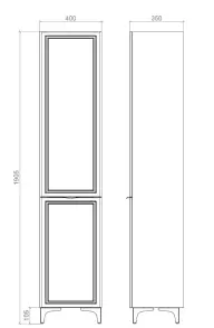 Пенал підлоговий MIRATER Естель 40х35, лівосторонній білий №3
