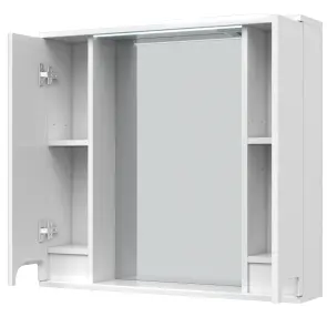 Шкаф зеркальный Verona 75х90х17 Белый №2