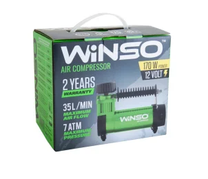 Компрессор автомобильный Winso 7 Атм 35 л/мин 170Вт, кабель 3м, шланг 1м №2
