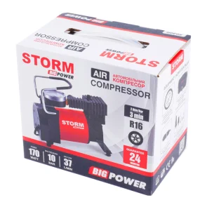 Компрессор автомобильный Storm Big Power 10 Атм 37 л/мин 170 Вт №7