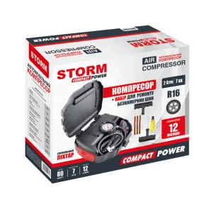 Компрессор автомобильный Storm Compact Power 12В, 7 Атм, 12 л/мин., 80 Вт, дл. шланга 0,51м №5