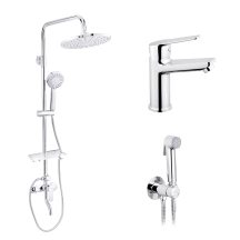 Набор 3 в 1 душевая система Kroner Armada-C064K + смеситель Hagen-C010 + смеситель Bidet-C082