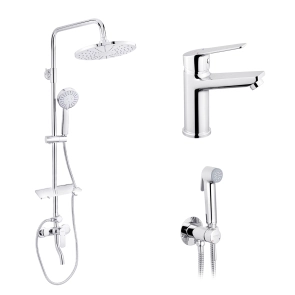 Набор 3 в 1 душова система Kroner Armada-C064K + змішувач Hagen-C010 + змішувач Bidet-C082 №1