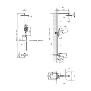 Набор 2 в 1 душевая система Kroner Edelstahl Kubus-SCH063+ смеситель Edelstahl Kubus-SCH010-3 №10