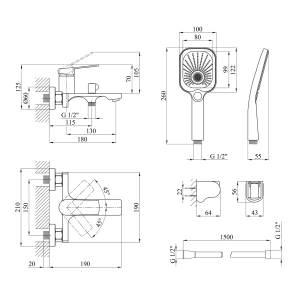 Набор змішувачів Kroner Makon-C060 + змішувач Makon-C010 №3