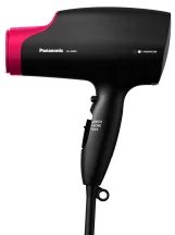 Фен Panasonic, 2000Вт, 4 режима, диффузор, иониз-я, холл. обдув, черно-розовый