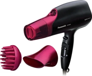Фен Panasonic, 2000Вт, 4 режима, диффузор, иониз-я, холл. обдув, черно-розовый №3
