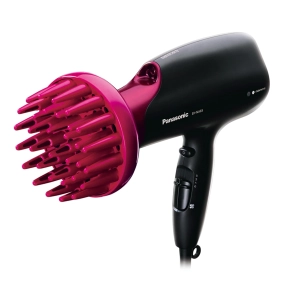 Фен Panasonic, 2000Вт, 4 режима, диффузор, иониз-я, холл. обдув, черно-розовый №6
