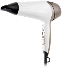 Фен Remington Thermacare Pro, 2200Вт, 3 режими, дифузор, іоніз-я, хол. обдув, турбо режим, біло-коричневий №2