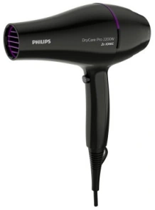 Фен Philips DryCare ACmotor, 2200Вт, 3 режима, диффузор, иониз-я, холл. обдув, черный №1