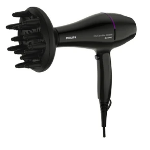 Фен Philips DryCare ACmotor, 2200Вт, 3 режима, диффузор, иониз-я, холл. обдув, черный №4