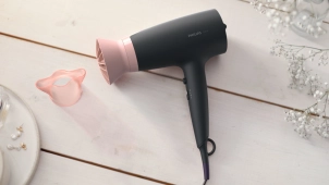 Фен Philips 3000 Series, 2100Вт, 3 режима, ионизация, холл. обдув, черно-розовый №1