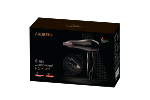 Фен Ardesto HD-Y120T, дорожный, 1200Вт, складная ручка, 2 скорости, 2 темп. режимы, черный №8