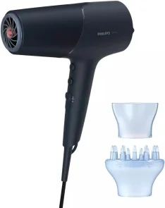 Фен Philips 5000 Series, 2300Вт, 3 режима, диффузор, иониз-я, холл. обдув, темно-синий №6