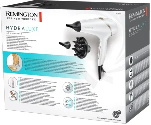 Фен Remington HydraLuxe, 2300Вт, 3 режими, дифузор, іоніз-я, хол. обдув, білий №7