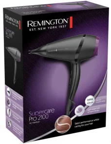Фен Remington Supercare PRO 2100 AC motor, 2100Вт, 3 режима, иониз-я, холл. обдув, черный №11