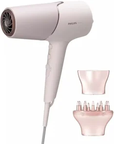 Фен Philips 5000 Series, 2300Вт, 3 режима, диффузор, иониз-я, холл. обдув, бело-розовый №1