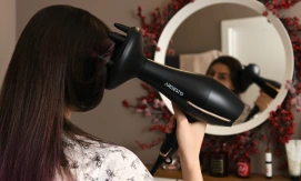 Фен Ardesto HD-Y220PRO, 1850-2200Вт, 2 скорости, 3 темп. режимы, диффузор, черный + золото