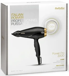 Фен Babyliss AC motor PRO, 2000Вт, 2 режима, диффузор, холл. обдув, черный №4